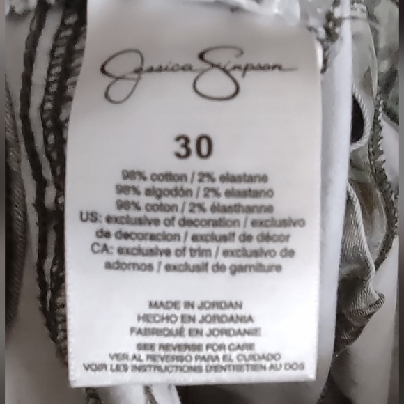 Jessica Simpson Camo Stretch Zipper Jeans Metal button - Picture 9 of 12